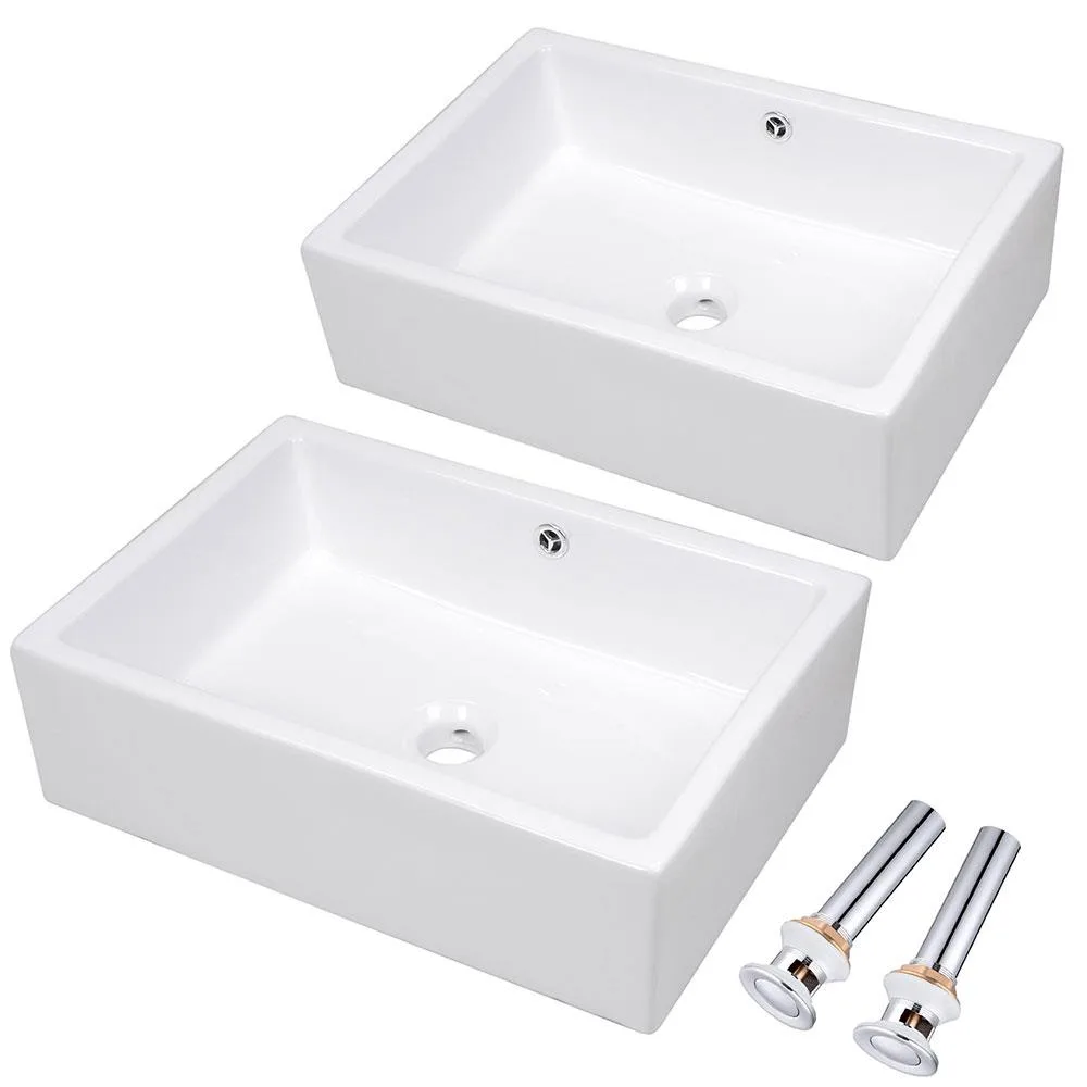Yescom USA, Inc. Yescom USA, Inc. 80PSK017-515RTG-OVX2 undermount bathroom sink 2-pack 20 14 5 — product photo