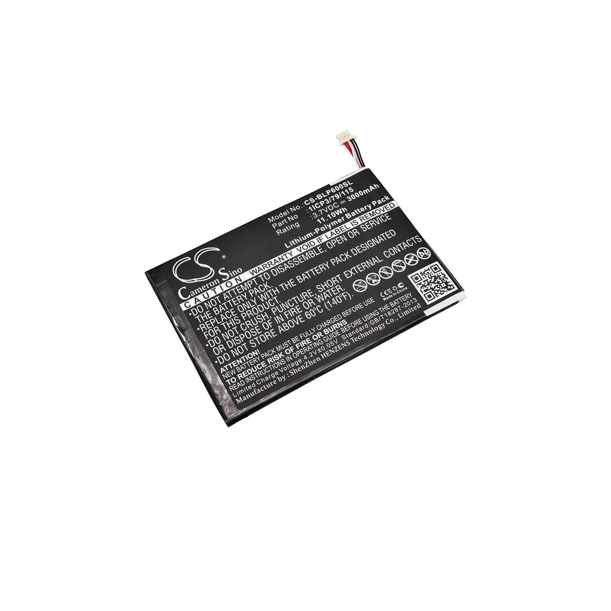 Cameron & Co Cameron & Co DS-CS-BLP600SL 3.7V 3000mAh Li-Polymer Battery Black — product photo