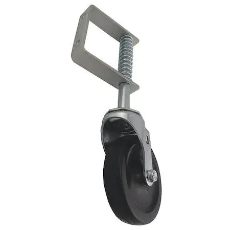 Zoro Select side-mount rubber caster 4 inch wheel 10 1/2 inch height grey finish