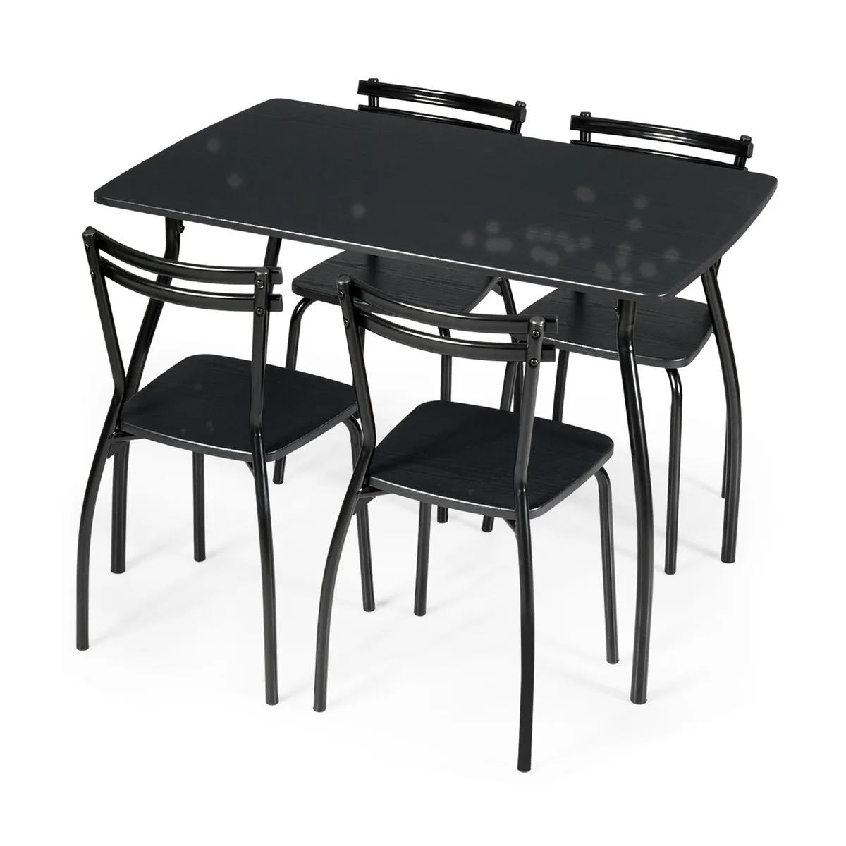 SlickBlue SlickBlue 5-Piece Dining Set 42" Table 4 Chairs Black — product photo