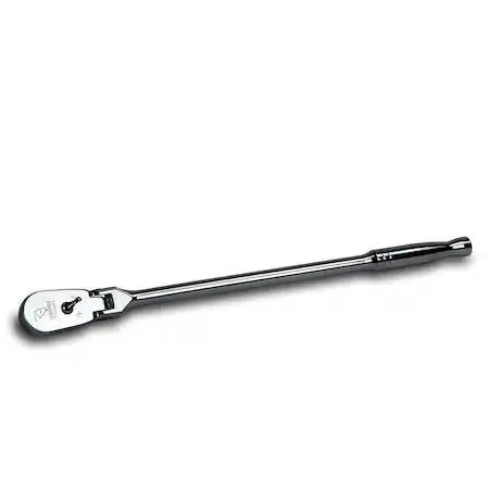 1/2 inch drive 72-tooth flex-head ratchet with low profile head and chrome finish