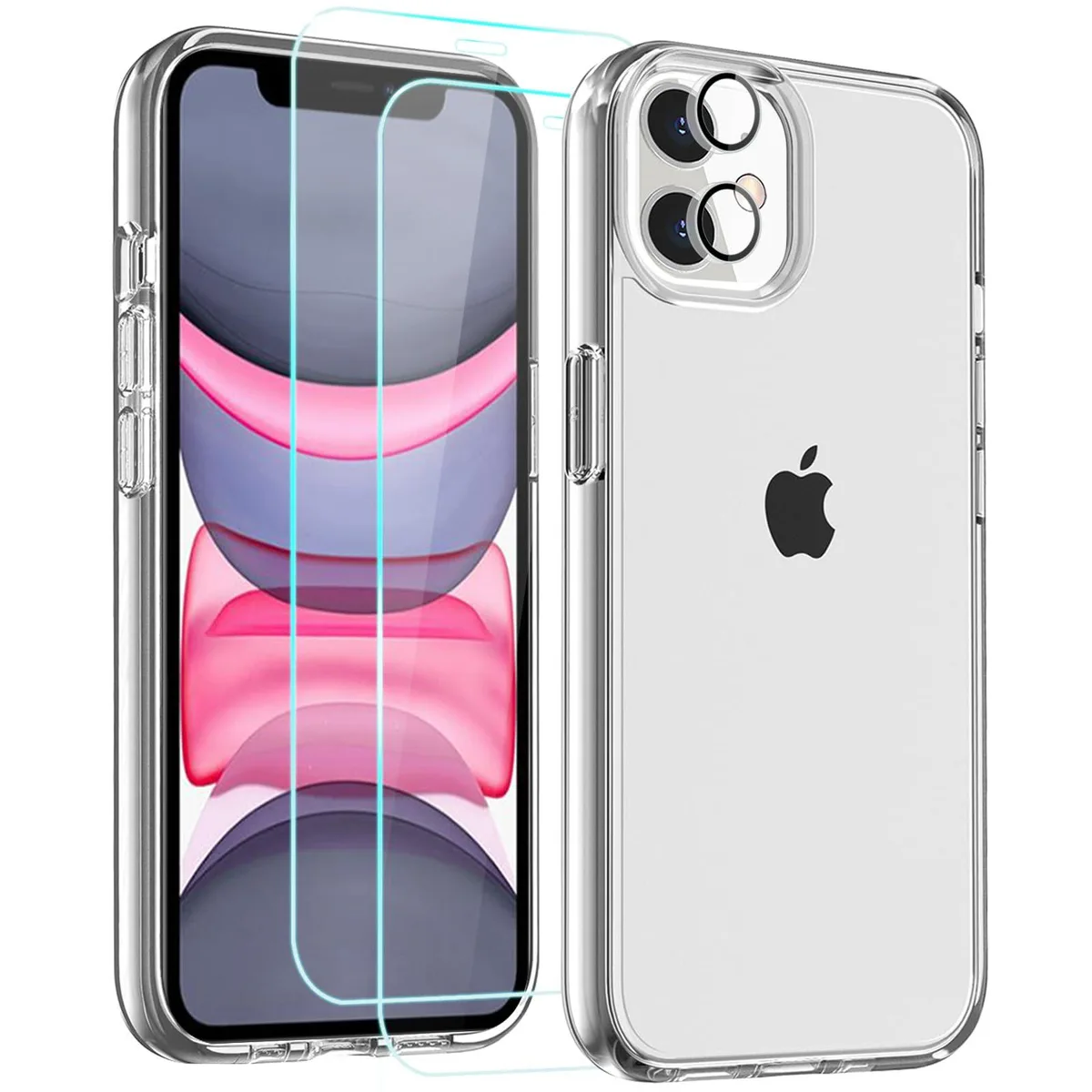 FanTEK CAIP11CP01CL Clear Case for iPhone 11 6.1 Inch with 2 Screen Protectors and 1 Camera Lens Protector — product photo
