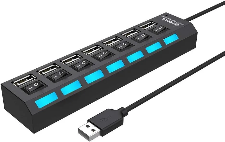 censreal censreal 7-Port USB 2.0 Hub with Individual Switches — product photo
