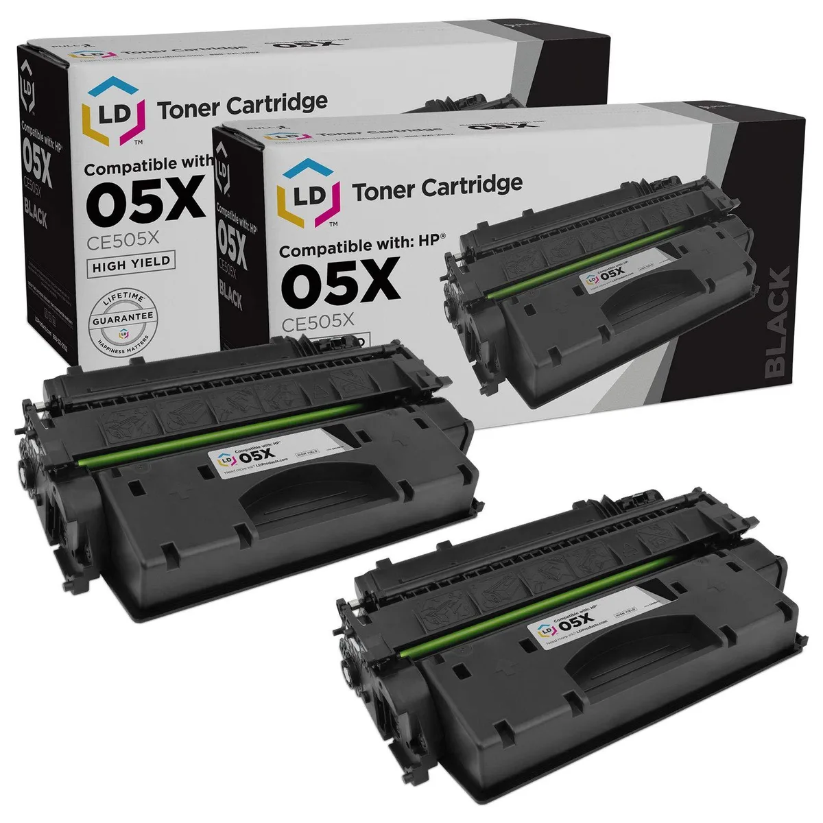 LD Products LD Products Compatible Toner Cartridge for HP 05X CE505X High Yield Black 2-Pack — product photo