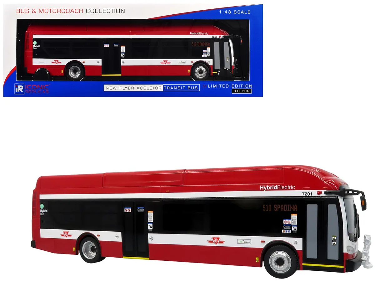 Iconic Replicas Iconic Replicas New Flyer Xcelsior TTC Bus Bank 1/43 Limited Edition 504 Pieces — product photo
