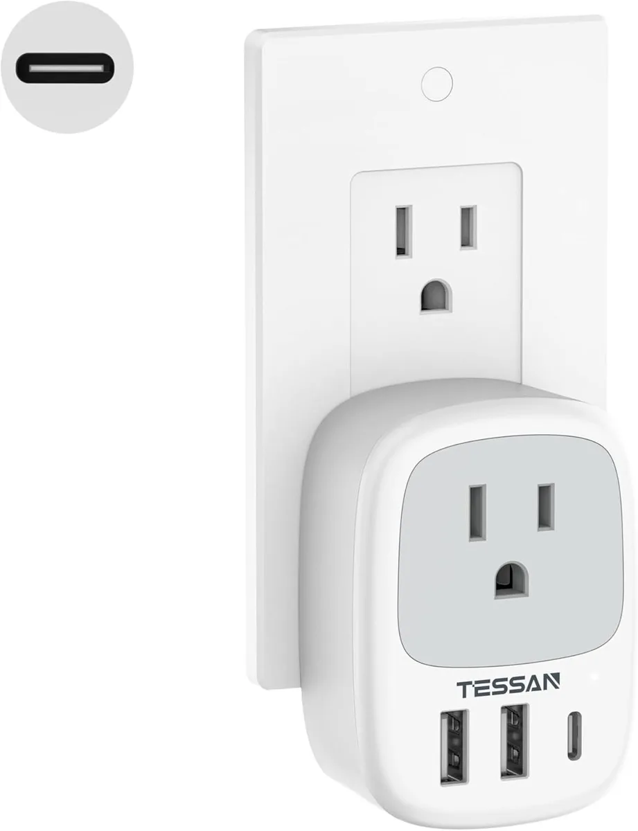 ONITOON ONITOON Power Splitter Cord 3 USB (1 USB-C 15W) 1 AC 1875W — product photo