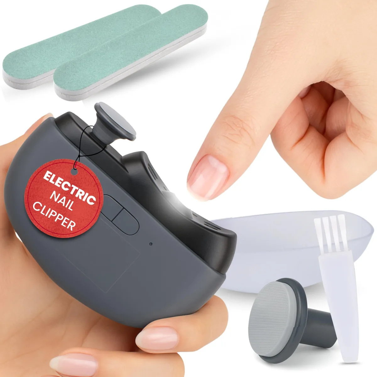 Generic Electric Nail Trimmer with LED Light, 2-Speed, Blue — product photo