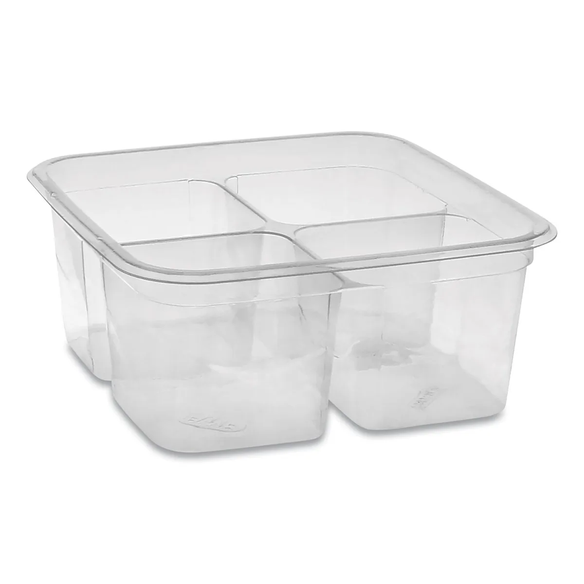 Earthchoice Earthchoice Y6S324C 32 oz 4-Compartment Clear PET Food Container Base 360 Carton — product photo