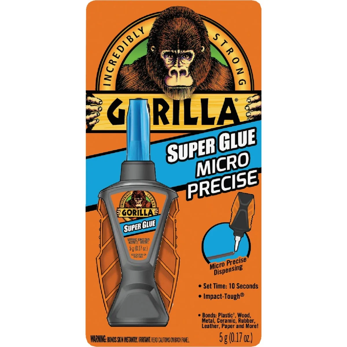 Small clear bottle with precision tip and anti-clog cap