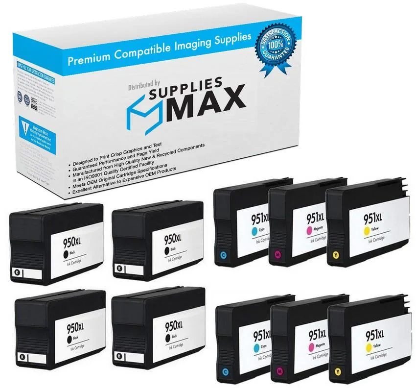 SuppliesMax SuppliesMax F6V12FN_2PK 12-Cartridge Inkjet Combo Pack (4-BK/2-C/M/Y) — product photo