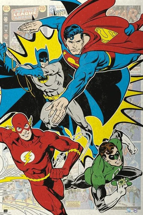 Posterazzi GPE4888 DC Comics four superheroes poster 24 x 36 inches