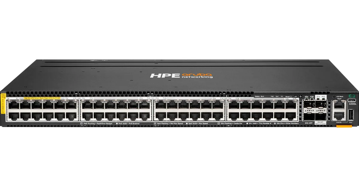 HPE HPE S3L76A 6300L 48-port Smart Rate 25G/50G SFP network switch — product photo