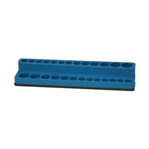 Blue magnetic socket holder with foam insert and 26 holes
