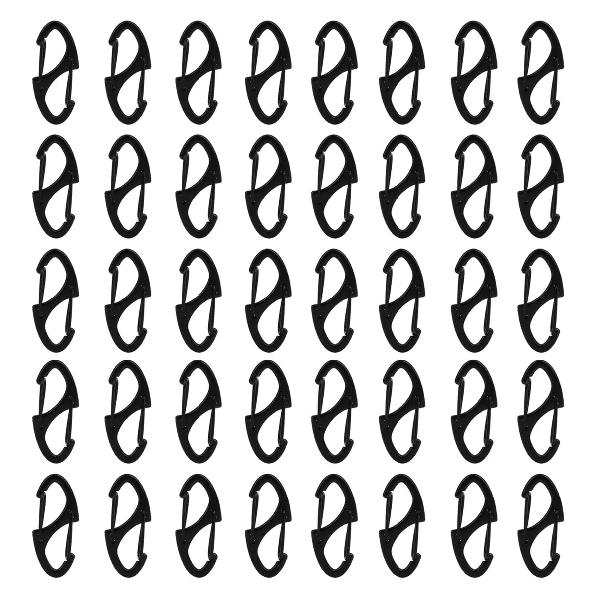  Viator Gear S Shaped Double Carabiner Keyholder 40 pcs 1.6 inch Black — product photo