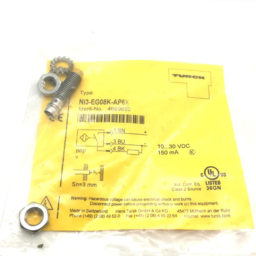 Turck Turck Ni3-EG08K-AP6X 4669600 Inductive Sensor PNP M8 57g — product photo