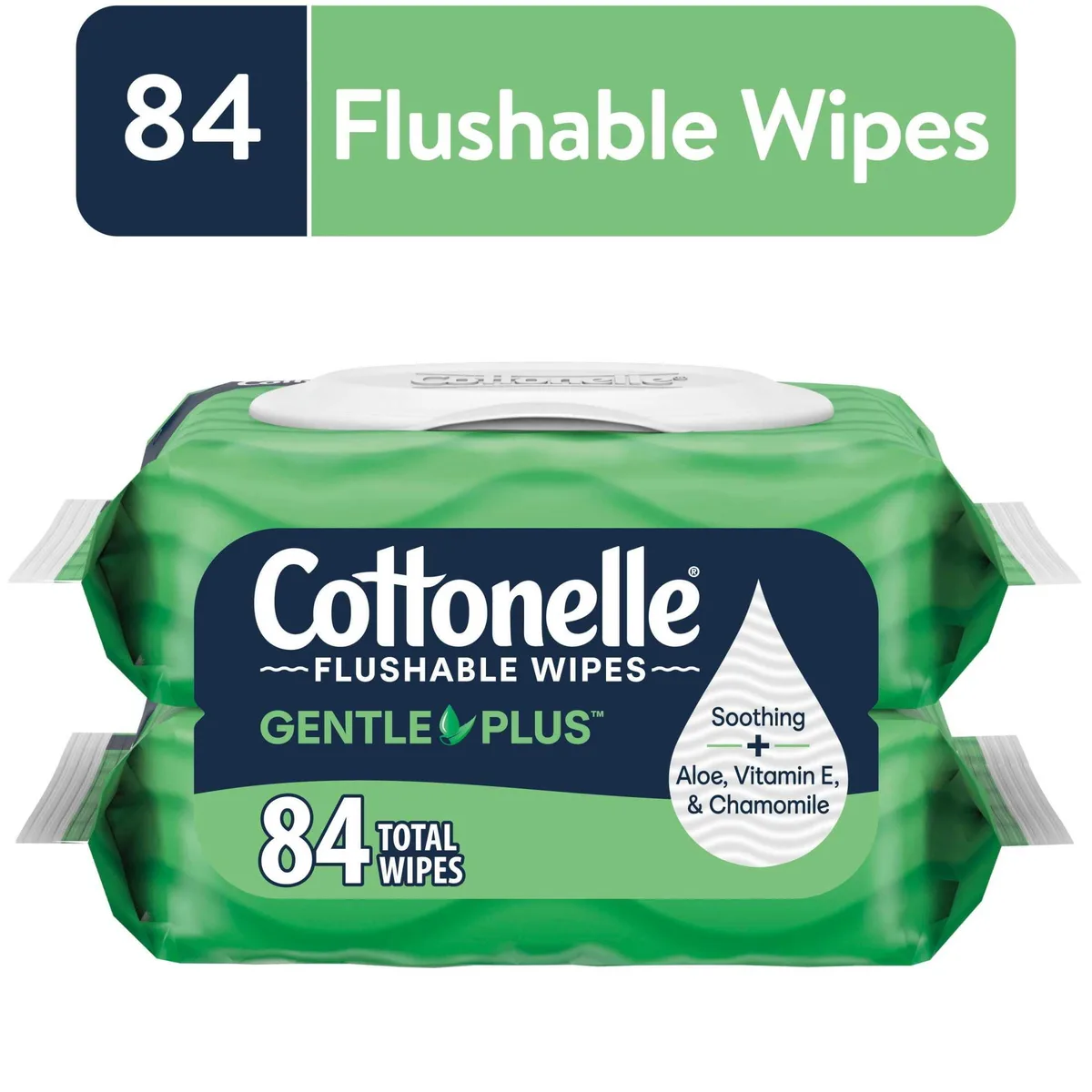 Cottonelle Cottonelle GentlePlus Flushable Wet Wipes 2 Packs 84 Wipes Unscented — product photo