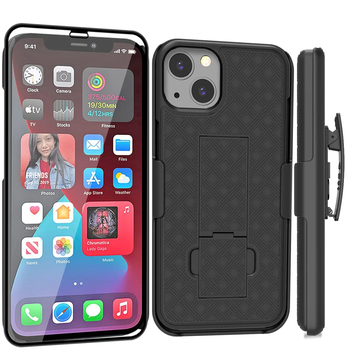  Ailiber Belt Clip Holster Screen Protector Black iPhone 13 14 6.1 — product photo