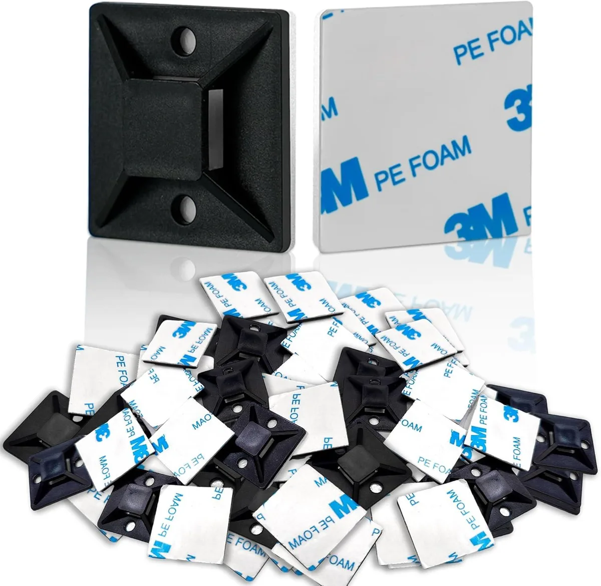Ennovor Ennovor Adhesive Cable Tie Mounts 100 pc Black — product photo