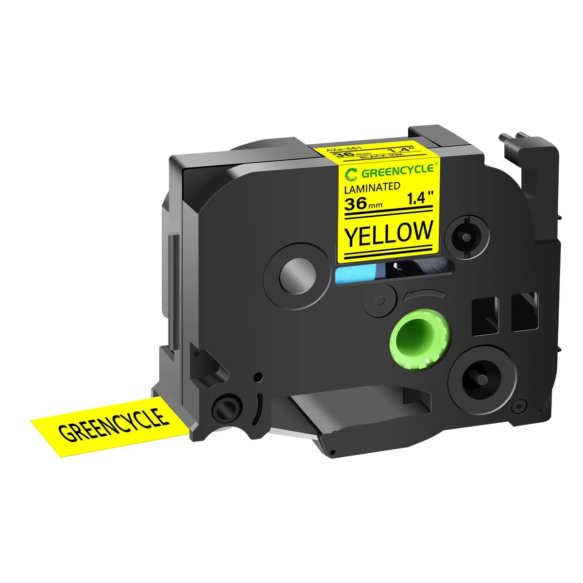 GREENCYCLE GREENCYCLE TZe-661 36mm 1.4 Black on Yellow labelmaker tape — product photo