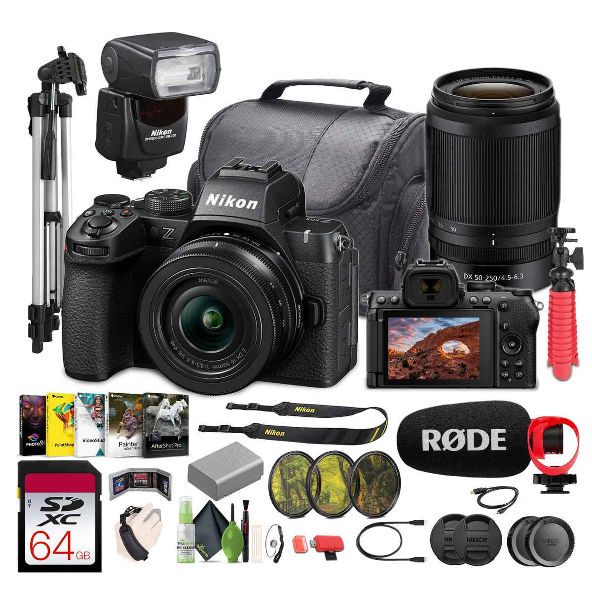 Nikon Inc Nikon Z50II Camera Kit 16-50mm 50-250mm Rode Microphone — product photo