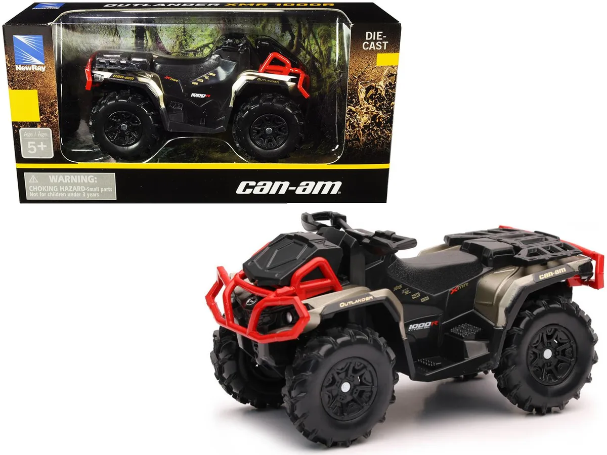 New Ray Toys New Ray Toys Can-Am Outlander XMR 1000R ATV Black and Gold Diecast Model — product photo