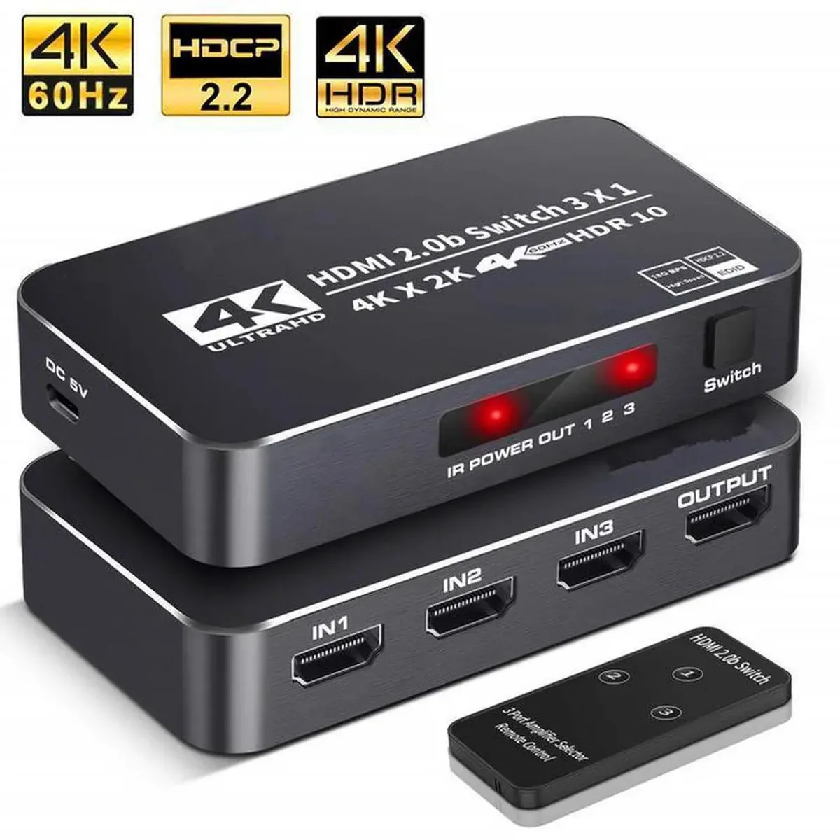 SMUGDESK SMUGDESK Torpedo Nova HDMI 2.0 3x1 Switch 4K@60Hz HDR — product photo