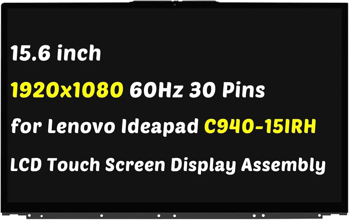 NUOLAISUN NUOLAISUN 15.6" 30 Pins 60Hz 1920x1080 Touch Screen Assembly with Bezel for Lenovo Yoga C940-15 — product photo