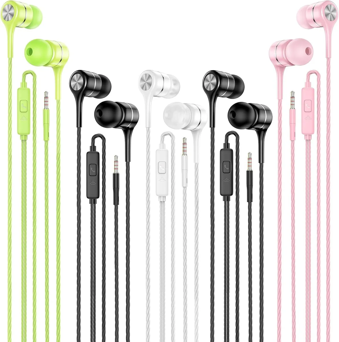 YINGHUA YINGHUA wired earbuds with microphone 5 pack 3.5mm jack — product photo