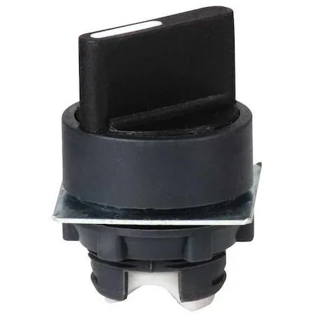 Dayton 30G280 short handle selector switch 22mm two position black plastic bezel