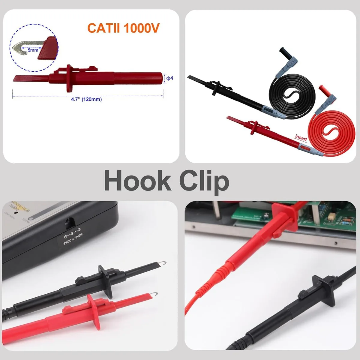 13-piece multimeter test lead kit in soft double-layer carrying case