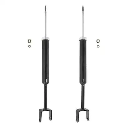 Two silver rear shock absorbers in a set