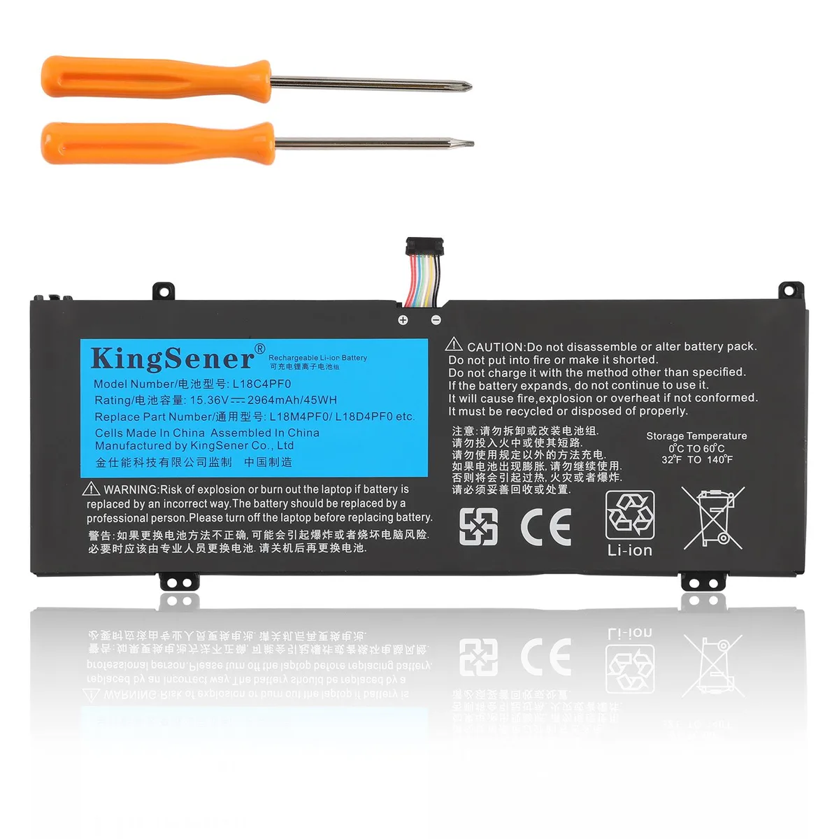 KingSener KingSener L18C4PF0 laptop battery 15.36V 45Wh — product photo