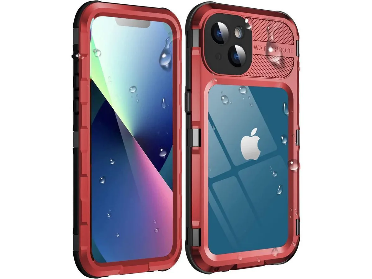 BONAEVER BONAEVER iPhone 13 6.1 inch Red Waterproof Metal Case — product photo