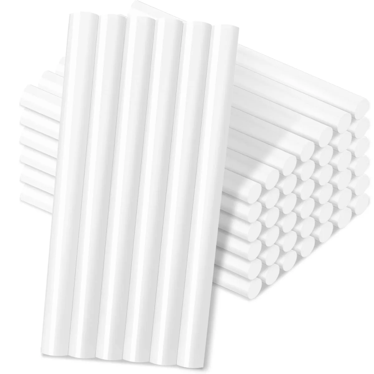 48 white mini hot glue sticks, 0.27 inch diameter, 4 inch length