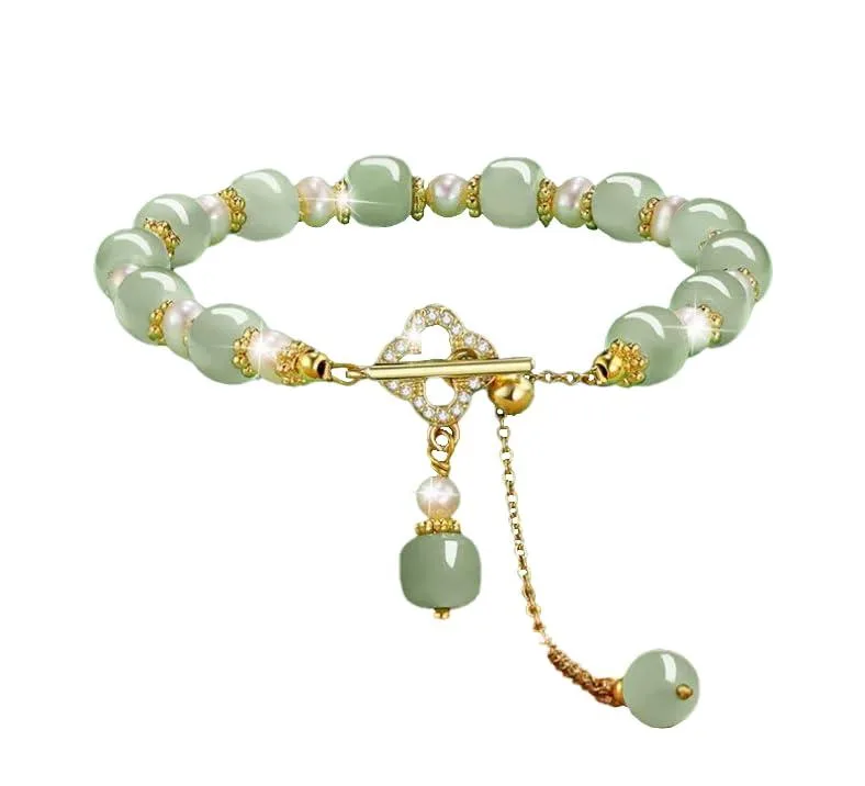  Agemoss Hotan Jade Pearl Bracelet Pearl Clover — product photo