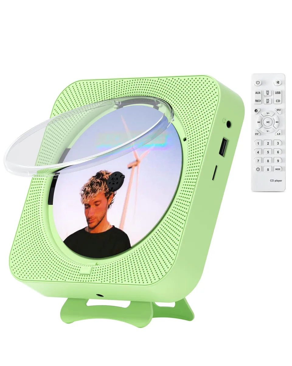  ENVYCLOUD Portable CD Player Green 6.5 in 1.18 in 2000mAh — product photo