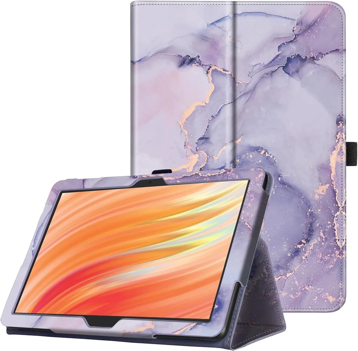 Kootion Kootion 10.1" Folio Case Purple Marble for Fire HD 10 11th/13th Gen &amp; Lenovo M10 2023 — product photo