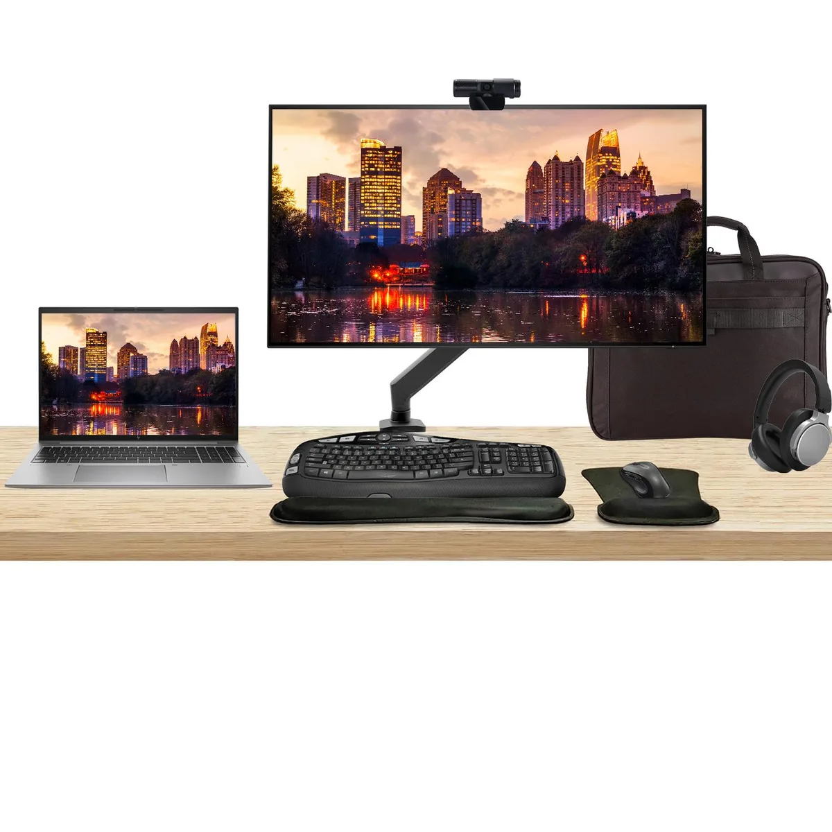 HP HP ZBook Firefly G10 16" i7-1355U 16GB 512GB bundle Z32k 32" 4K MK670 webcam headphones bag — product photo