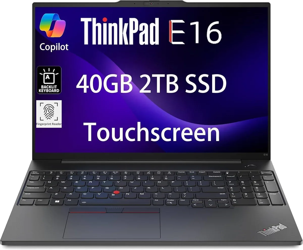 Lenovo Lenovo ThinkPad E16 16" Touch AMD Ryzen 5 7530U 40GB 2TB Win 11 Pro Black — product photo