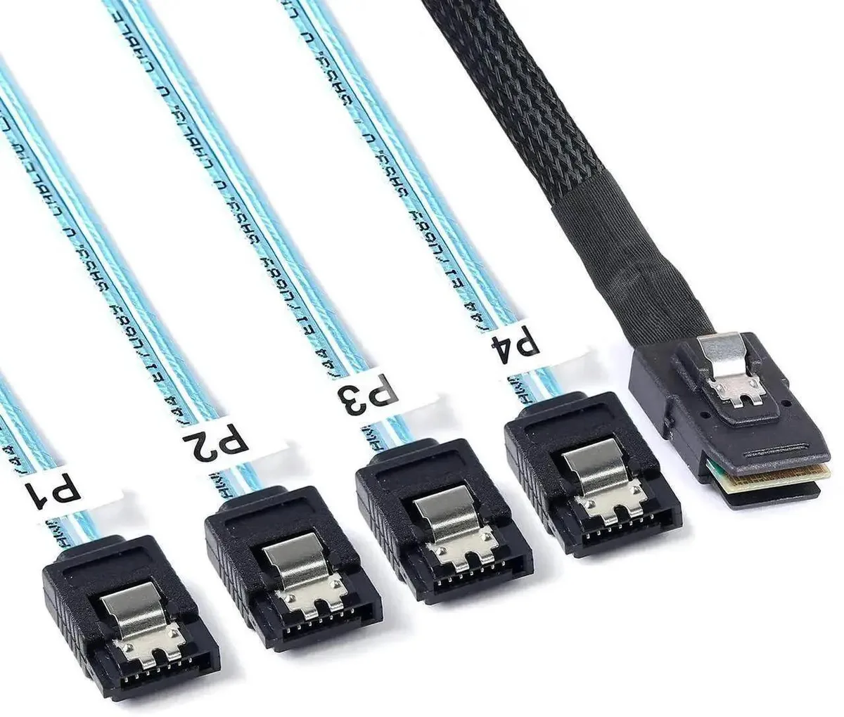 SMUGDESK SMUGDESK Mini SAS to SATA Forward Breakout Cable SFF-8087 0.5m 1.6FT — product photo