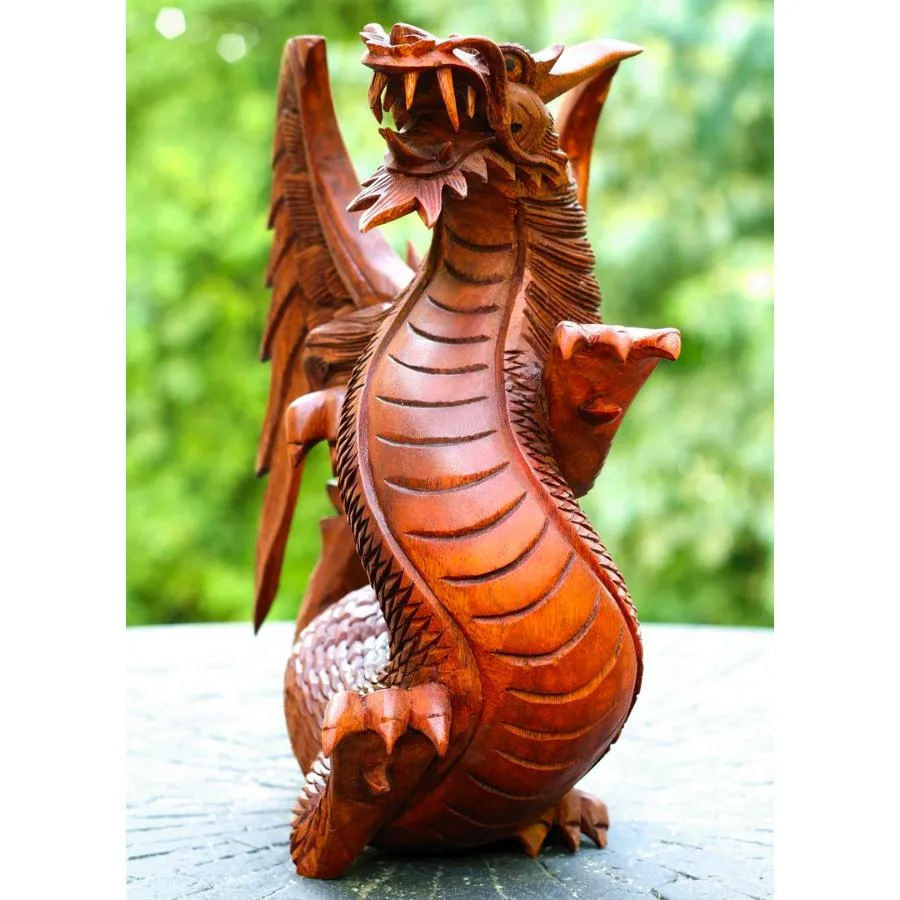 G6 Collection G6 Collection Wooden Dragon Sculpture 12" tall x 10" wide — product photo