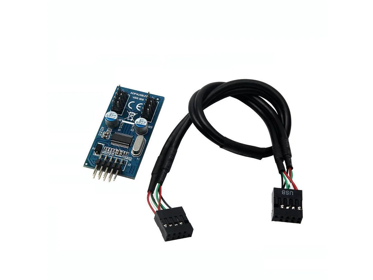 BUCIER BUCIER USB 2.0 9Pin 1-to-2 Splitter with 30cm Extension Cable — product photo