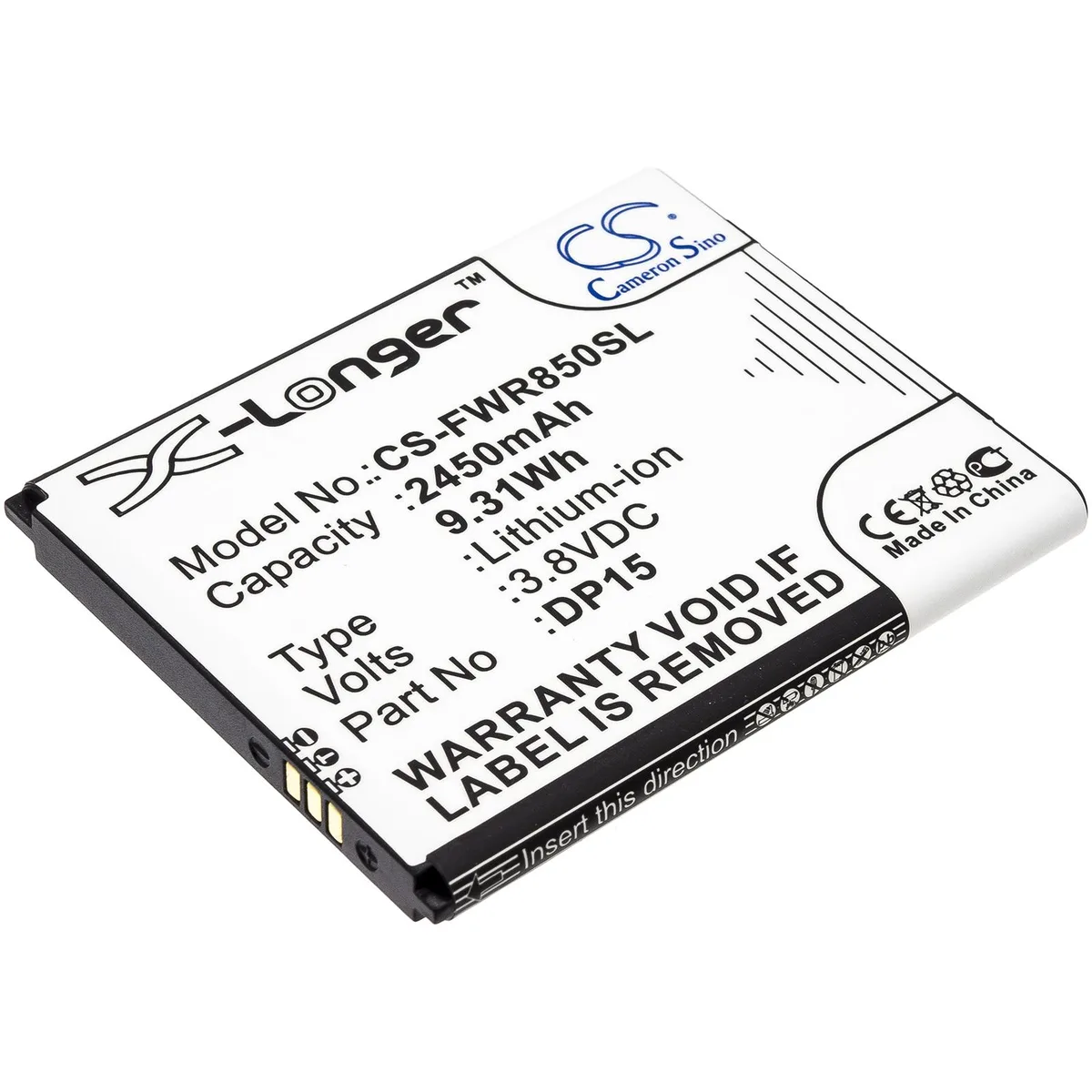 Cameron & Co Cameron & Co DS-CS-FWR850SL cell phone battery 2.45 Ah — product photo