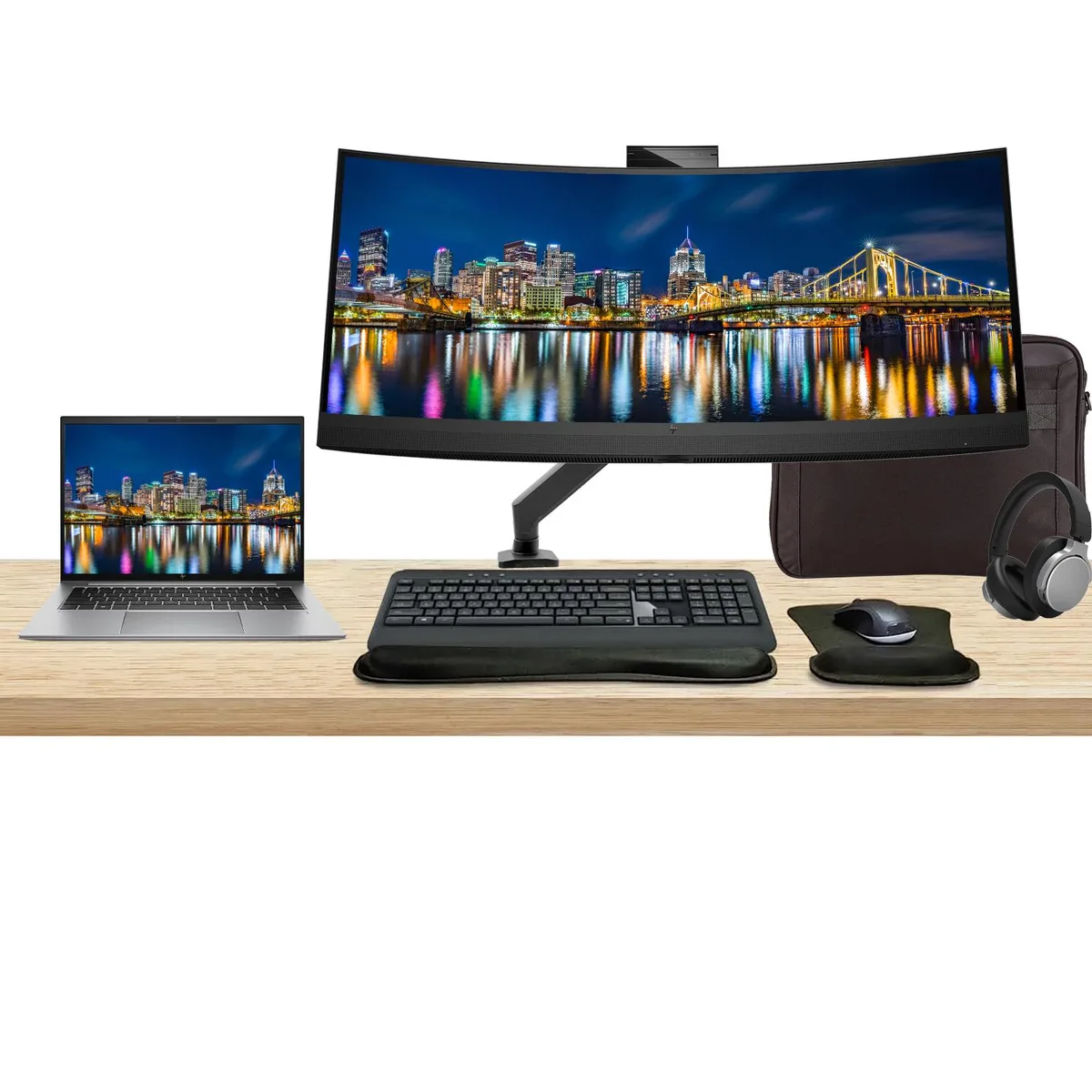 HP HP ZBook Firefly G10 14" Touchscreen Ryzen 9 Pro 32GB 512GB + Z34c 34" Monitor Bundle — product photo