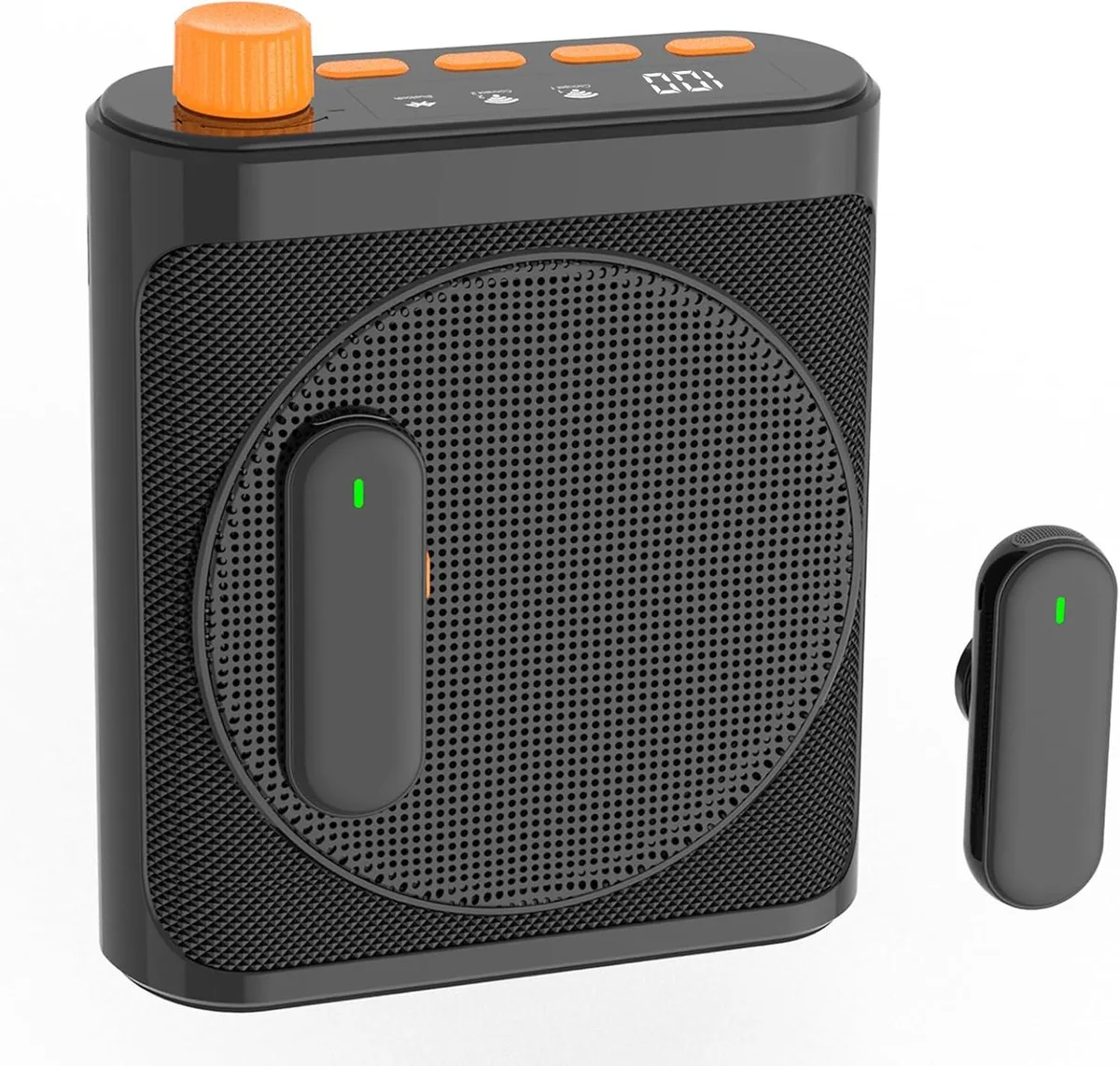Compact voice amplifier with magnetic lavalier mic, 228 g, matte finish