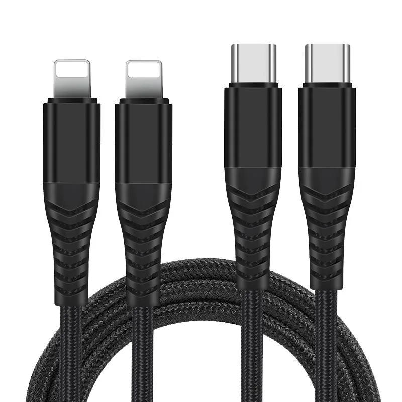 Corn Electronics Corn Electronics USB-C to Lightning Cable 6.56 ft 2-Pack Grey — product photo