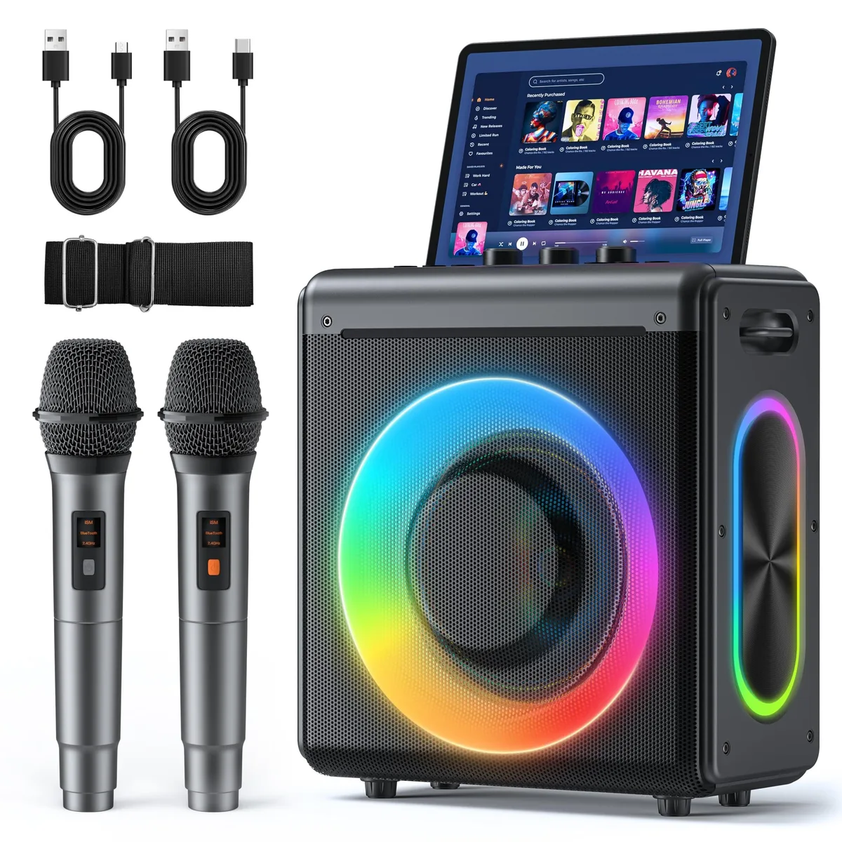  iLive T-09 Karaoke System 6.5in 200W 2 Wireless Mics Bluetooth 5.3 — product photo