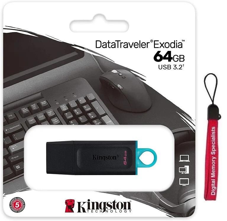 Kingston Technology Corp. Kingston DataTraveler Exodia DTX/64GBL 64GB USB 3.2 Gen 1 Flash Drive — product photo
