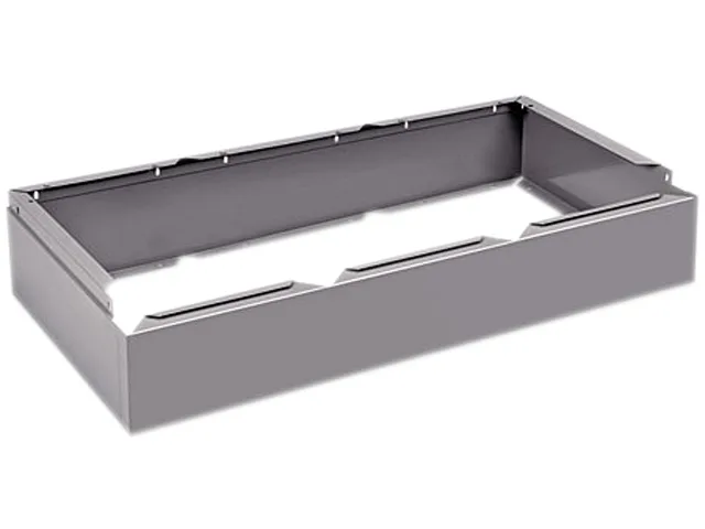Medium gray steel locker base, rectangular, closed design