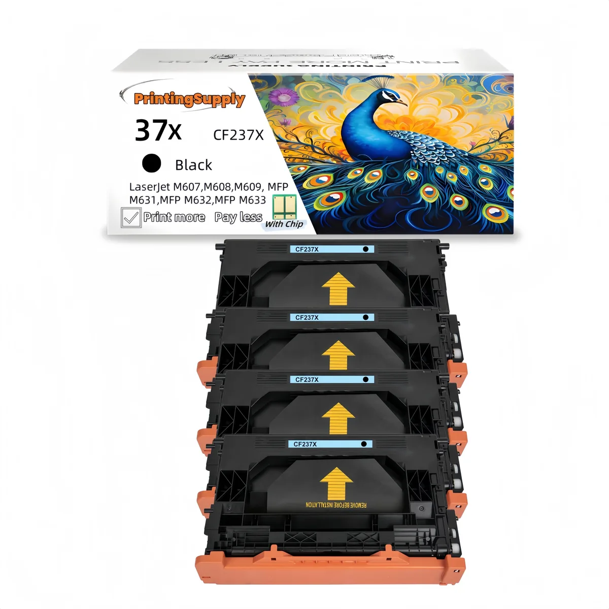 Aster Graphics Inc Aster Graphics Inc 4 Pack 37X CF237X High Yield Black Toner Cartridge — product photo